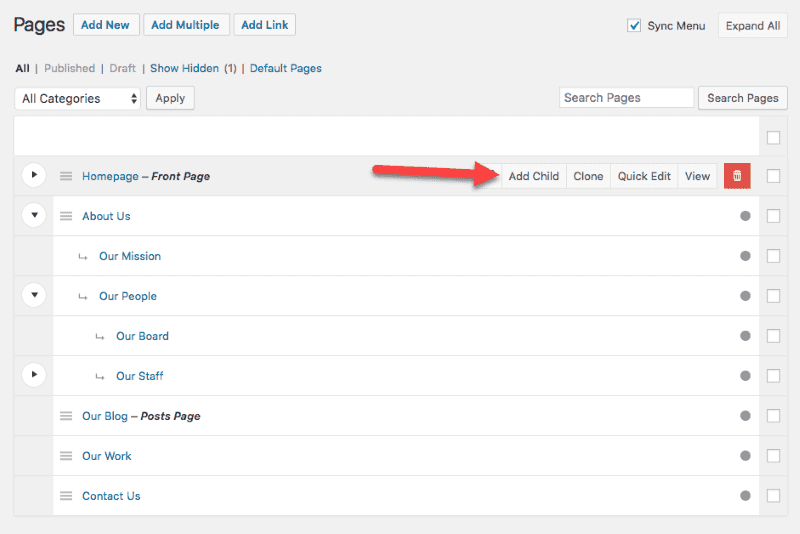 Nested Pages-Beispiel