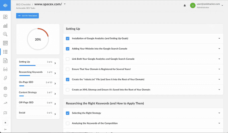 SEO checklist tool