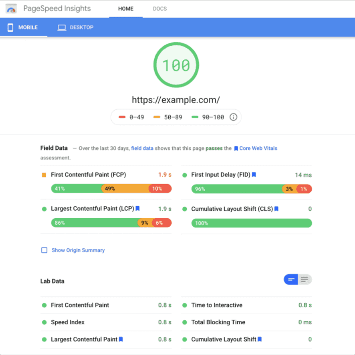 page speed