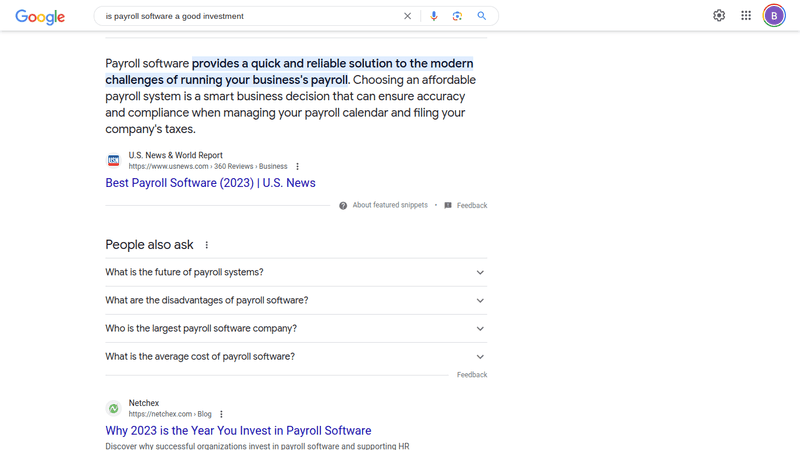 featured snippet