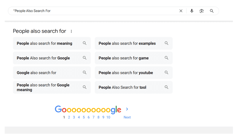 “People Also Search For” Suggestions