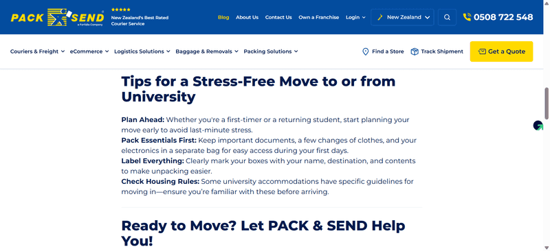 Blog page
