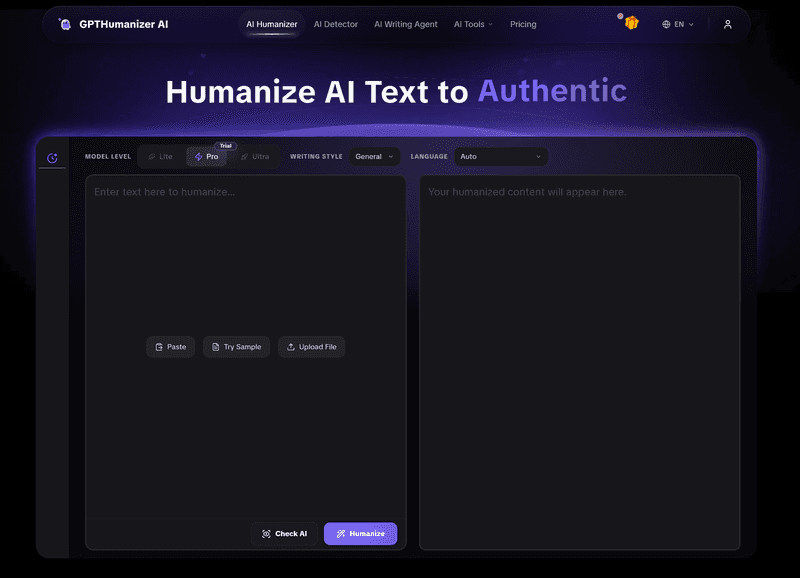 GPTHumanizer AI home page