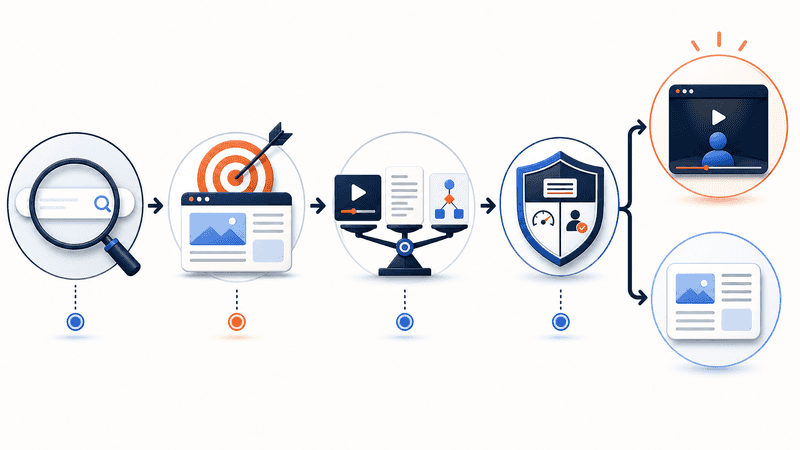 A visual decision path from search intent to publication choice.