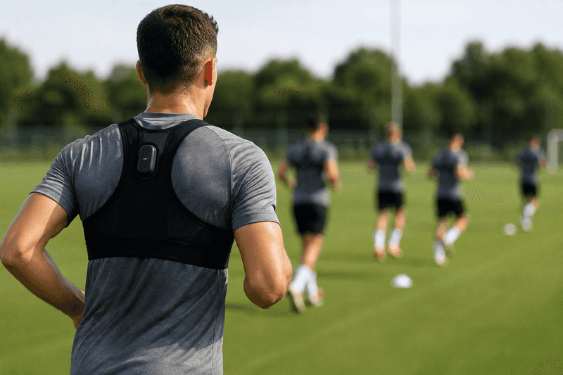 Runner wearing tracker