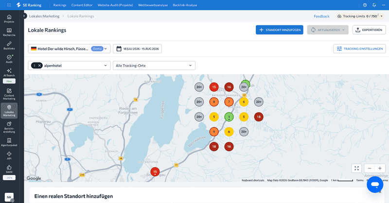 SE Ranking Local Search Grid